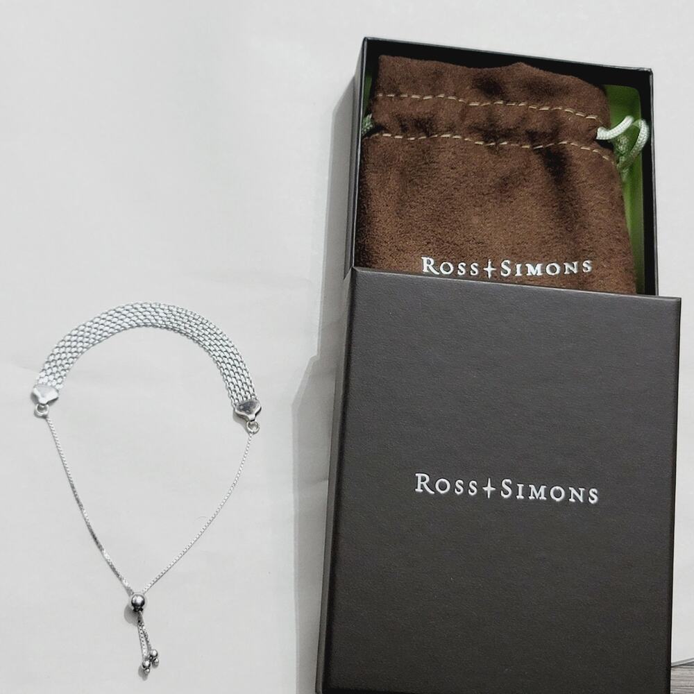 Ross Simons Sterling Silver Mesh Bolo Bracelet